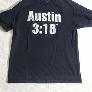 VINTAGE WWF Stone Cold Steve Austin Shirt Mens Large Black 3:16 Skull 90s Faded